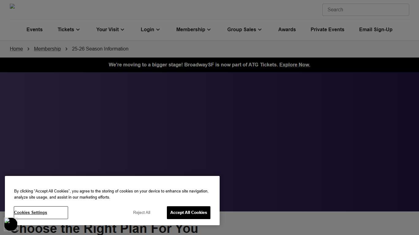 2025–2026 Season Membership BroadwaySF